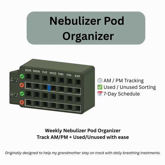 Medical Pod Organizer for Nebulizer – 7-Day AM/PM with Used/Unused Markers