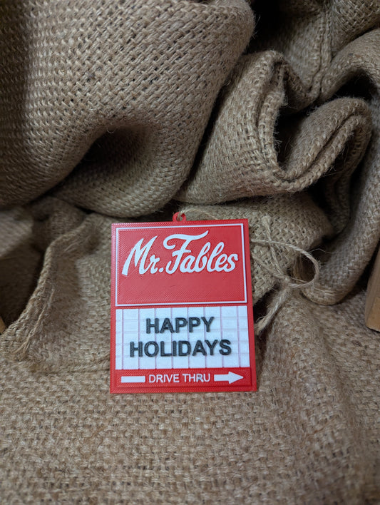 Mr. Fables Road Sign Ornament
