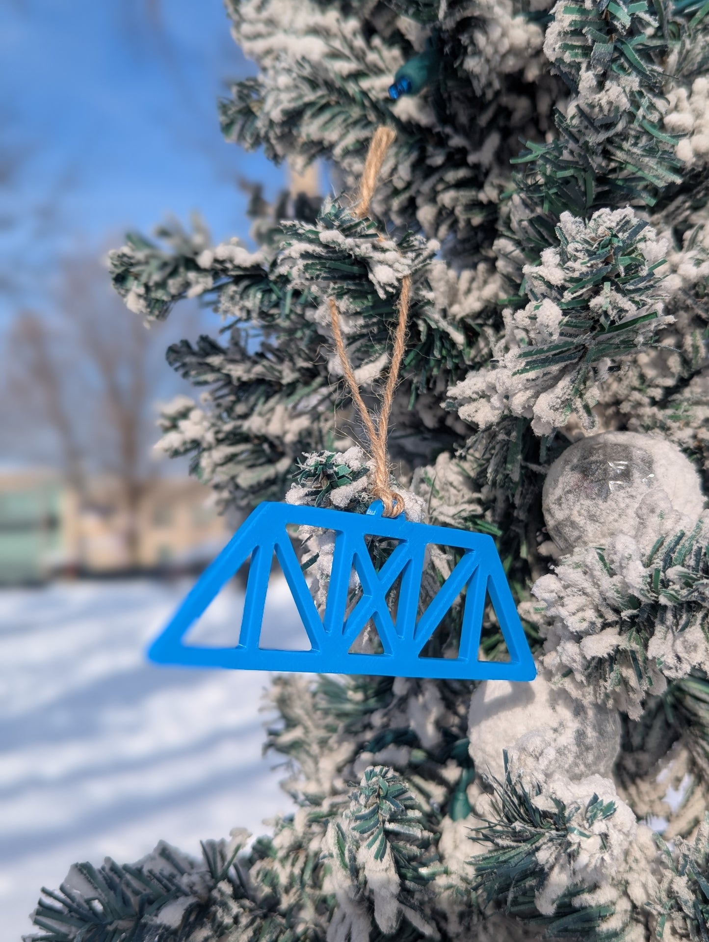 3D Printed Blue Bridge Ornament – Grand Rapids Icon